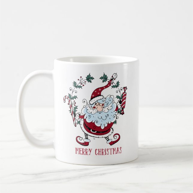 Whimsical Santa Claus  Kaffeetasse (Links)