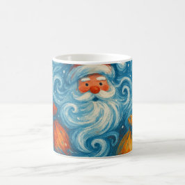 Whimsical Santa in einem wirbelnden Wintersturm Kaffeetasse