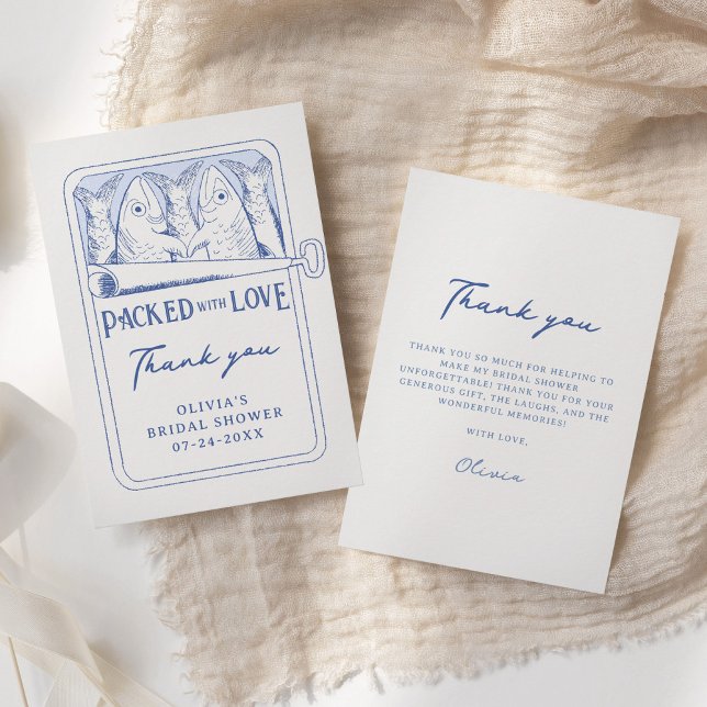 Whimsical Sardines Brautparty Danke Ihrer Karte (Von Creator hochgeladen)