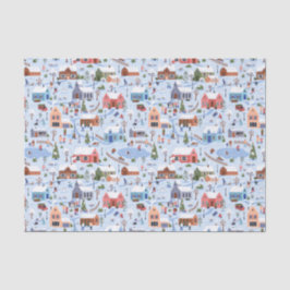 Whimsical Scandi Hygge Weihnachtsdorf Pastel Seidenpapier