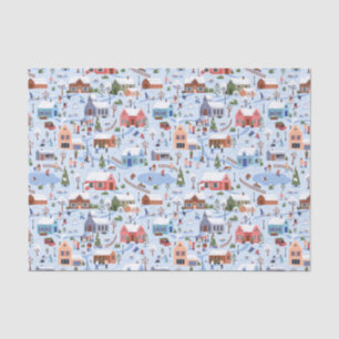Whimsical Scandi Hygge Weihnachtsdorf Pastel Seidenpapier