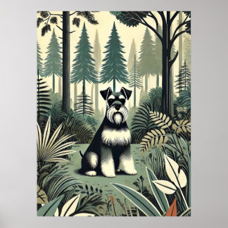 Whimsical Schnauzer Print, Wandkunst Poster