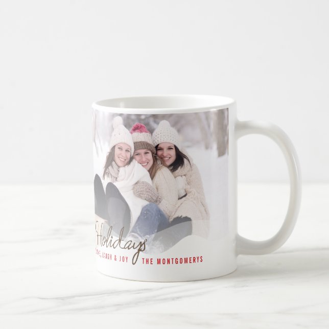 Whimsical Schnee Weihnachtsbäume Foto Tasse (Rechts)