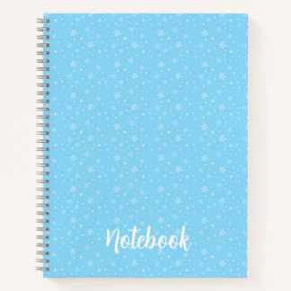 Whimsical Schneeflocken HandGezeichnet Lichtblau M Notizbuch