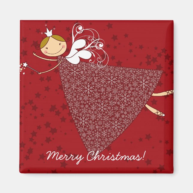 Whimsical Schneeflocken Weihnachtsfeiertag Magnet (Vorne)