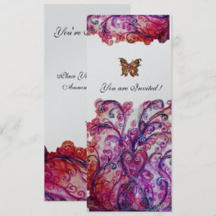 WHIMSICAL SCHNÖRKEL hell rosa lila silber Einladung