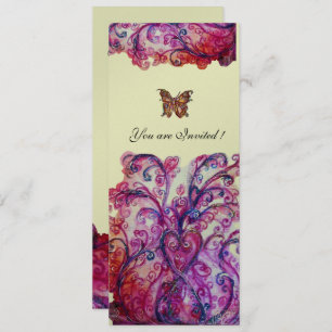 WHIMSICAL SCHNÖRKEL hell rosa lila silber Einladung