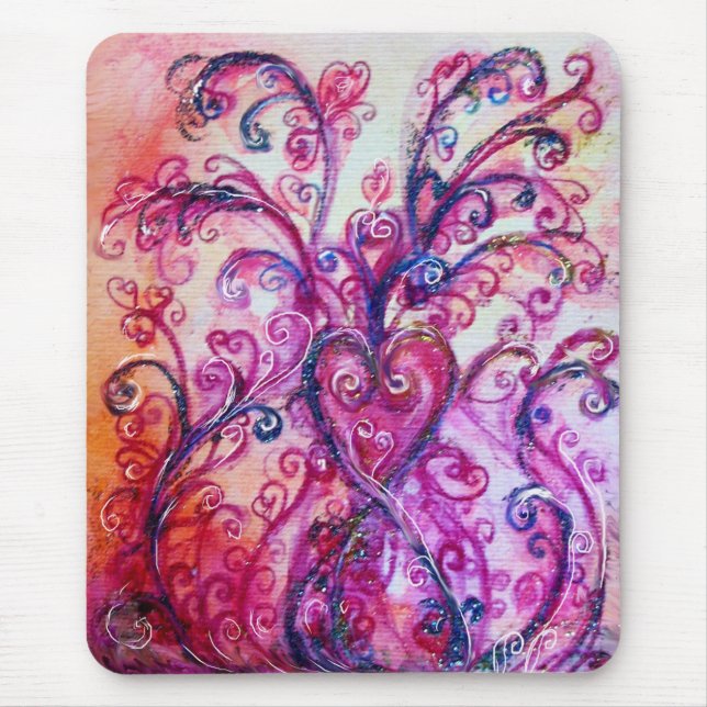 WHIMSICAL SCHNÖRKEL hell rosa lila weiß Mousepad (Vorne)