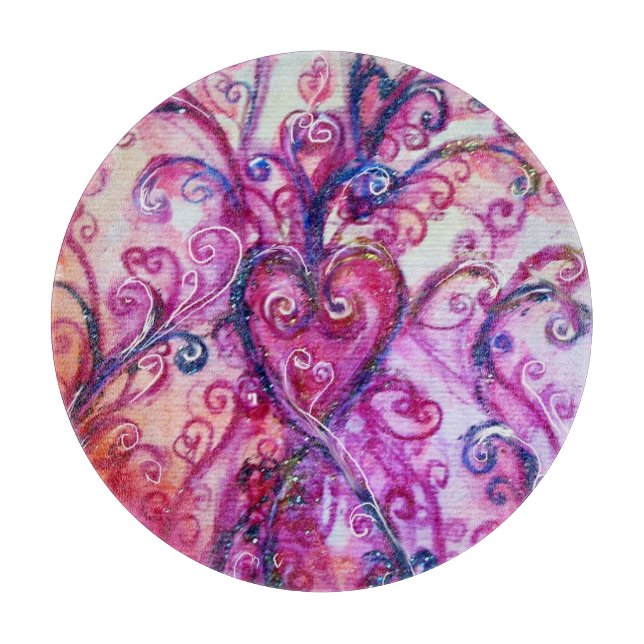 WHIMSICAL SCHNÖRKEL hell rosa Schneidebrett (Vorderseite)