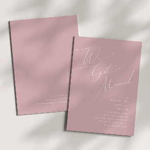 Whimsical Schrift   Rosen Hochzeitsankündigung Einladung