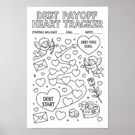Whimsical Schulden Payoff Valentins Herz-Tracker Poster