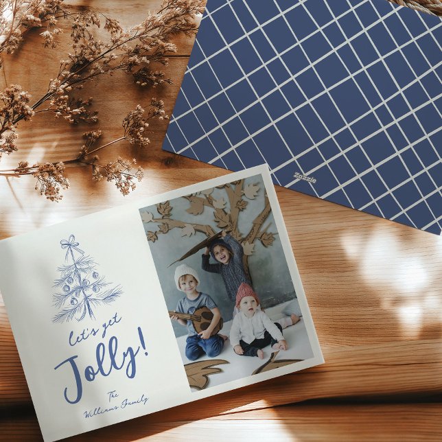 Whimsical Scribble Weihnachts-Foto Feiertagskarte (Von Creator hochgeladen)
