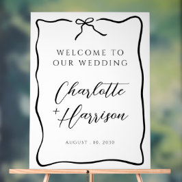 Whimsical Script Border Wedding Acrylschild