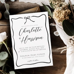 Whimsical Script Border Wedding Einladung