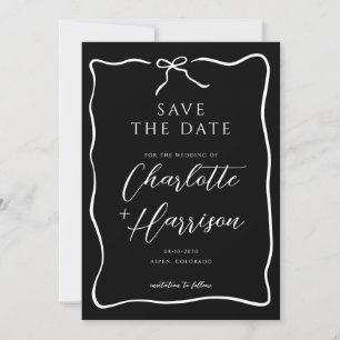 Whimsical Script Border Wedding Save The Date