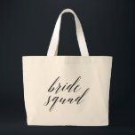 Whimsical Script Bride Squad Bachelorette Tote Bag Jumbo Stoffbeutel<br><div class="desc">Whimsical Script Bride Squad Bachelorette Tote Bag</div>