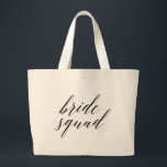 Whimsical Script Bride Squad Bachelorette Tote Bag Jumbo Stoffbeutel<br><div class="desc">Whimsical Script Bride Squad Bachelorette Tote Bag</div>