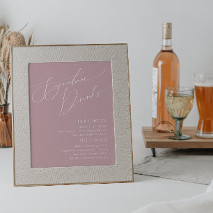 Whimsical Script Dusty Rose Signature-Drinks-Schil Poster