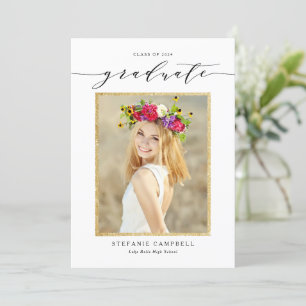 Whimsical Script Glitzer Class of 2022 Abschluss Ankündigung