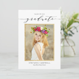 Whimsical Script Glitzer Class of 2025 Abschluss Ankündigung