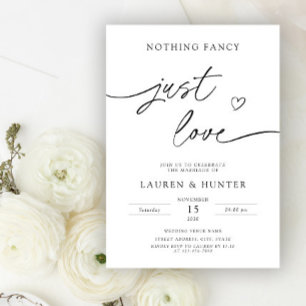 Whimsical Script Nichts Extravagant nur Liebe Hoch Einladung