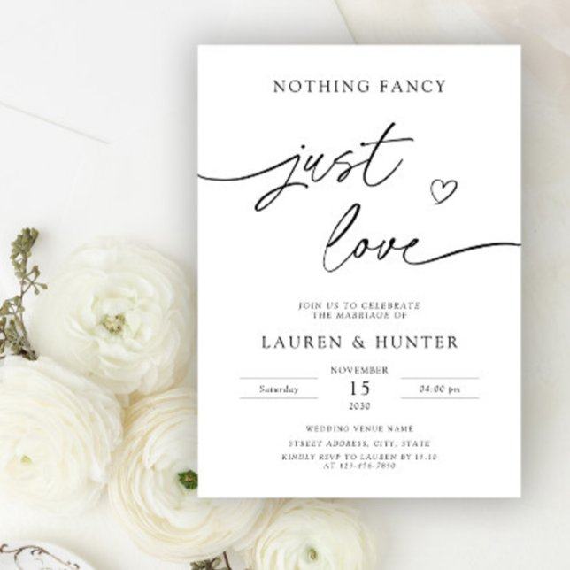 Whimsical Script Nichts Extravagant nur Liebe Hoch Einladung (Von Creator hochgeladen)