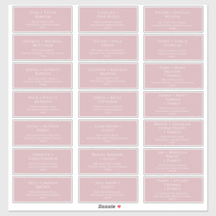 Whimsical Script-Rose Wedding Guest Address Labels
