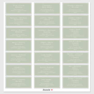 Whimsical Script Sage Wedding Guest Address Labels