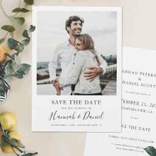 Whimsical Script Save the Date Card mit Foto