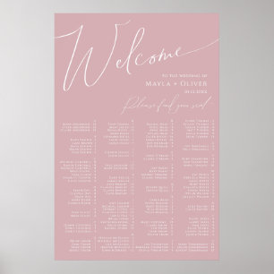 Whimsical Script   Staubrosen Alphabetische Sitzor Poster