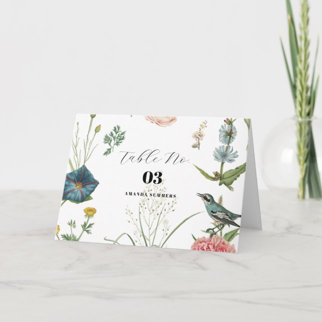 Whimsical Secret Garden Wildblumen Dankeskarte (Vorderseite)