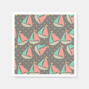 Whimsical Segelboote Serviette