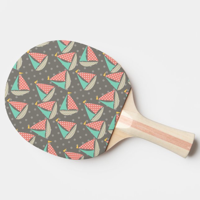 Whimsical Segelboote Tischtennis Schläger (Seitenansicht)