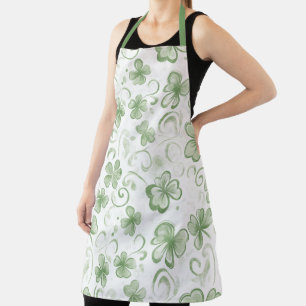 Whimsical Shamrock und Swirl Irisch-Thematisch Schürze