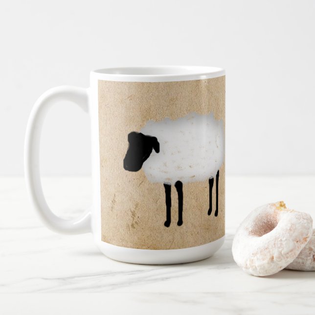 Whimsical Sheep Kaffeetasse (Mit Donut)
