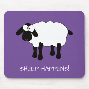 Whimsical Sheep "Sheep Happens" Maus Pad Mousepad
