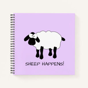 Whimsical Sheep "Sheep Happens" Notebook Notizbuch