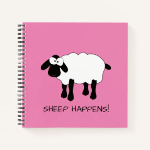 Whimsical Sheep "Sheep Happens" Notebook Notizbuch