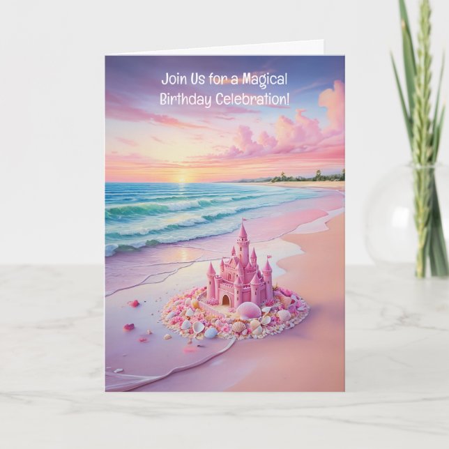 Whimsical Shoreline Castle" invitation (Devant)