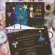 Whimsical Silvester-Party Mädchen-Nacht zum Neuen