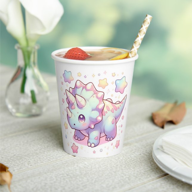 Whimsical Simple Dinosaur Baby Dusche Pappbecher (In Situ)