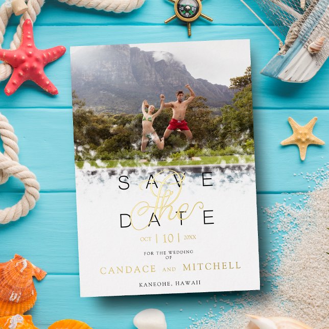 Whimsical Simple Elegante Foto Funny Couple Folieneinladung (Von Creator hochgeladen)