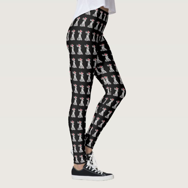 Whimsical Sitting Christmas Bull Elche Geschenke Leggings (Rechts)