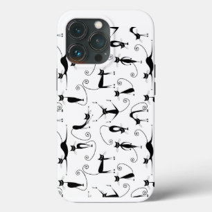 Whimsical Skinny Black Cat Muster Case-Mate iPhone Hülle