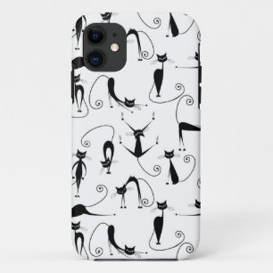 Whimsical Skinny Black Cat Muster Case-Mate iPhone Hülle