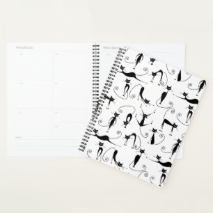 Whimsical Skinny Black Cat Muster Planer