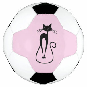 Whimsical Skinny Black Cat Pink Fußball