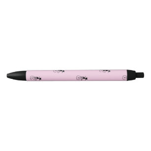 Whimsical Skinny Black Cat Pink Kugelschreiber