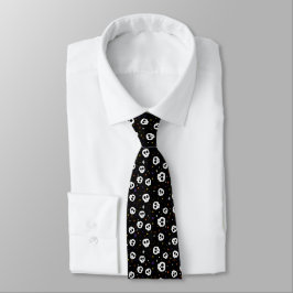 Whimsical Skull Print Black Krawatte