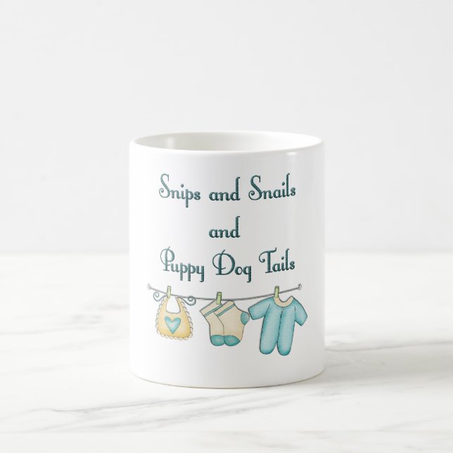 Whimsical Snips and Snails and Puppy Dog Schwanzes Kaffeetasse (Mittel)